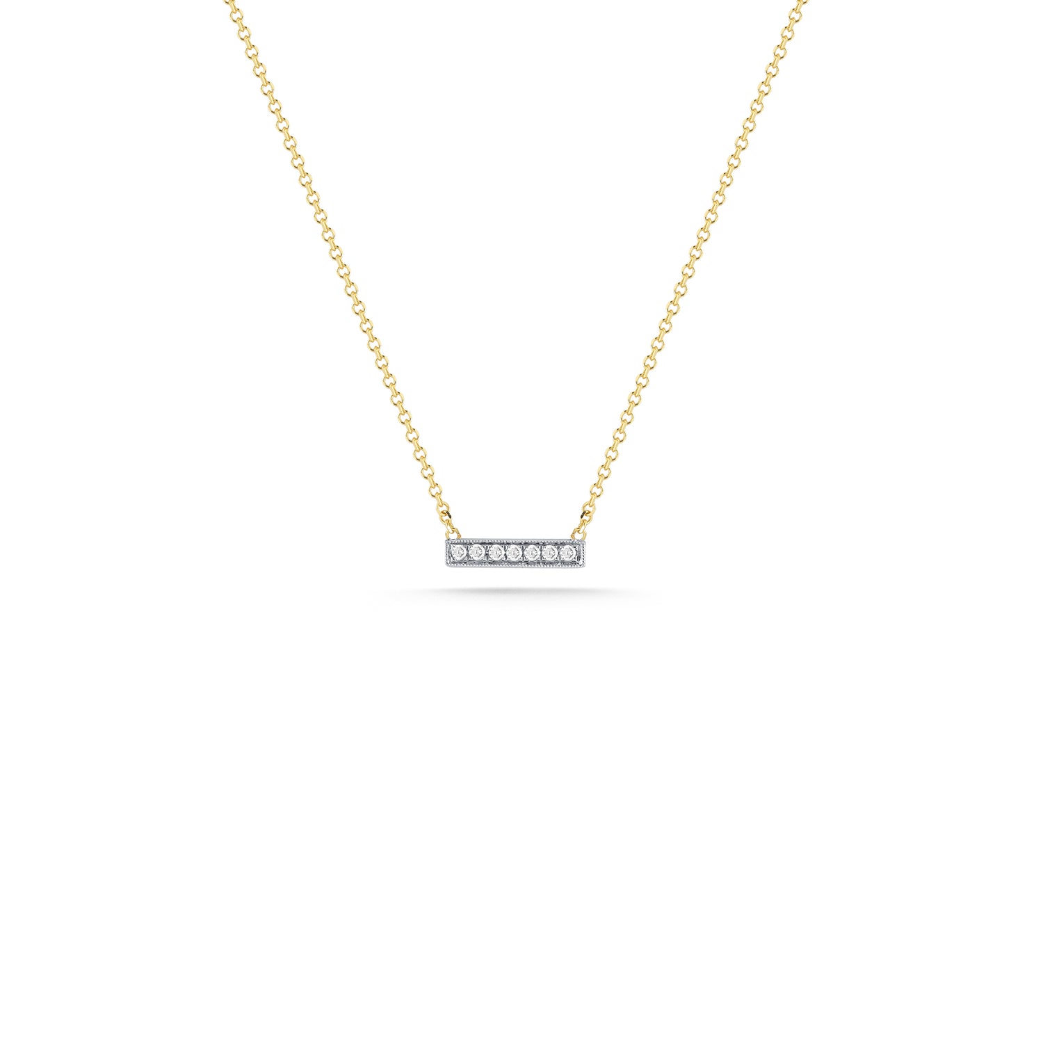 Yellow Gold-1^Diamond Bar Necklaces: Sylvie Rose Diamond Gold Bar Necklace in Yellow Gold