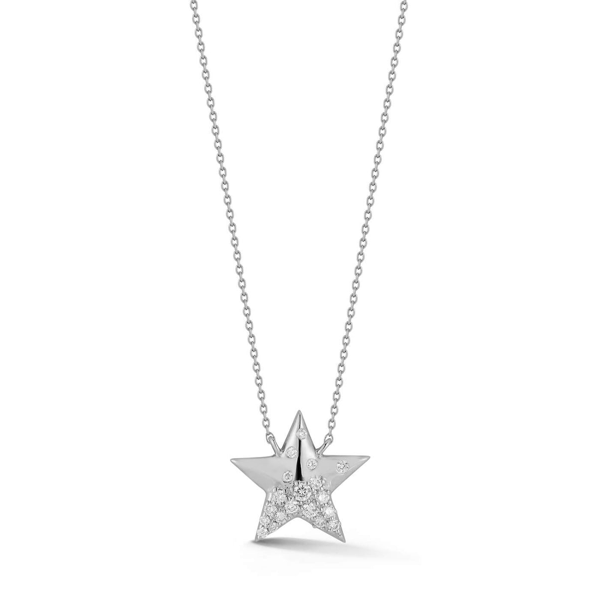 White Gold-1^Designer Diamond Necklaces: Cynthia Rose Star Necklace in White Gold 