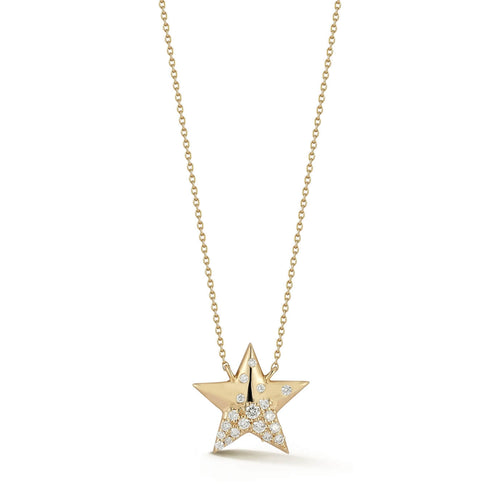 Yellow Gold-1^Designer Diamond Necklaces: Cynthia Rose Star Necklace in Yellow Gold 