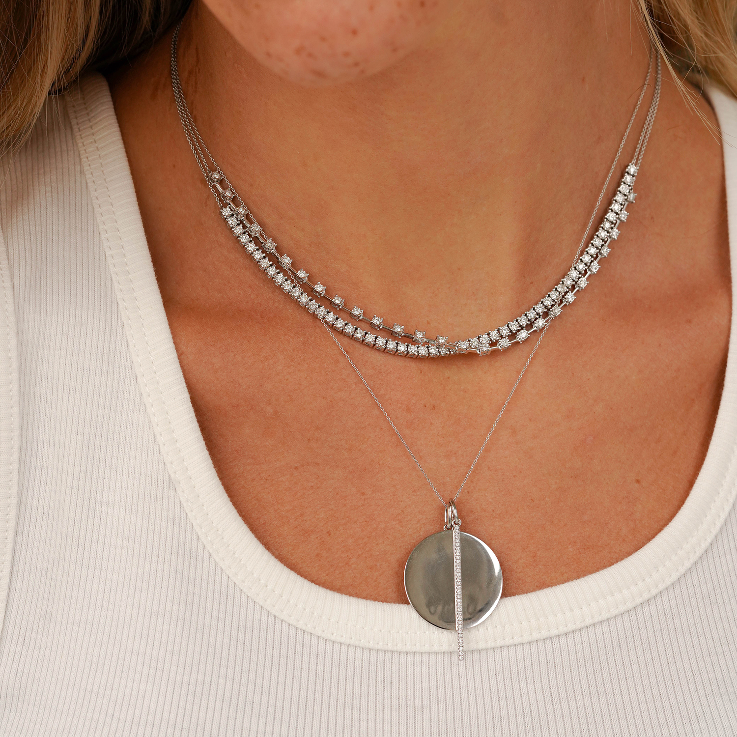 White Gold-6^Diamond Tennis Necklaces: Ava Bea Tennis Necklace in White Gold