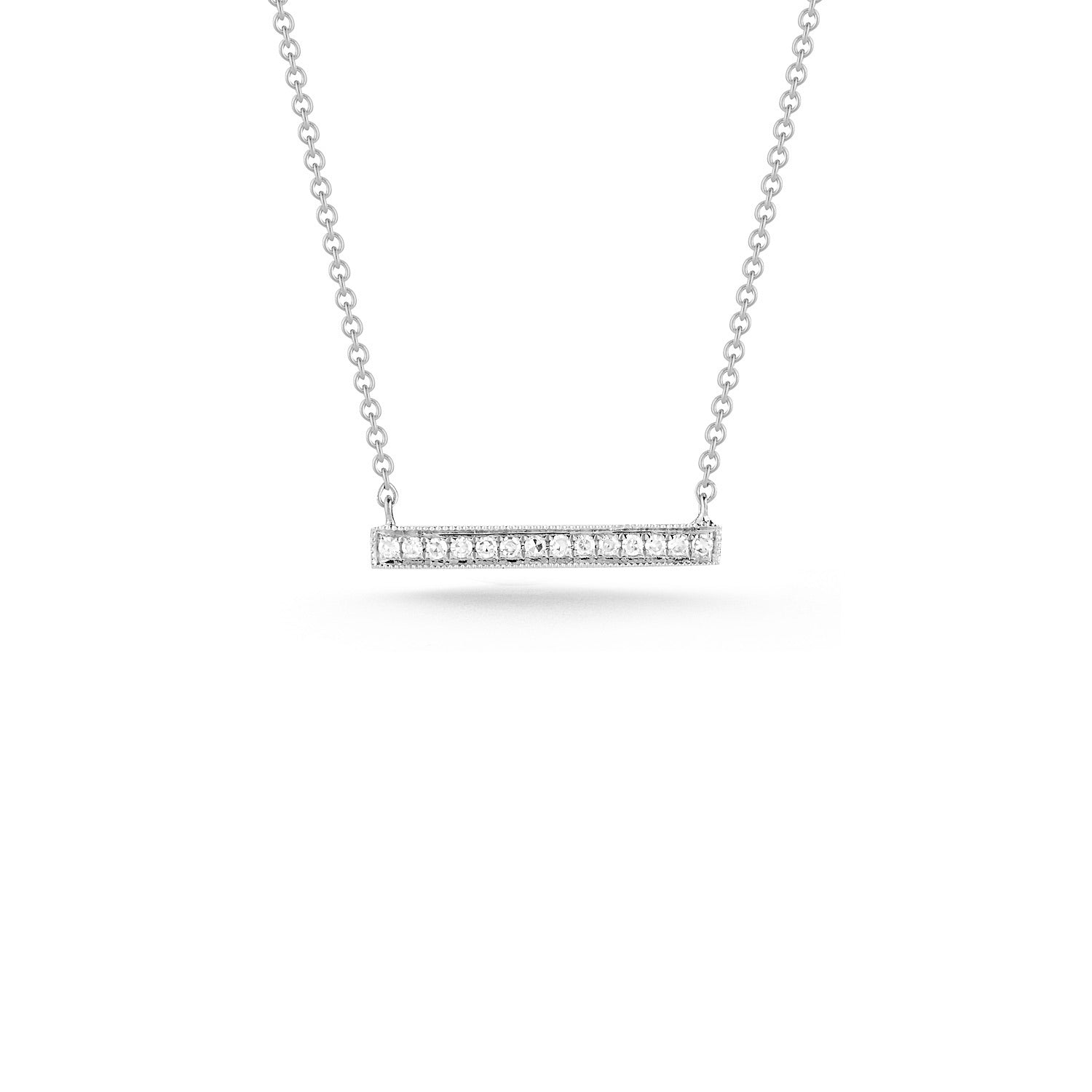 White Gold-1^Diamond Bar Necklaces: Sylvie Rose 14K White Gold Medium Bar Necklace
