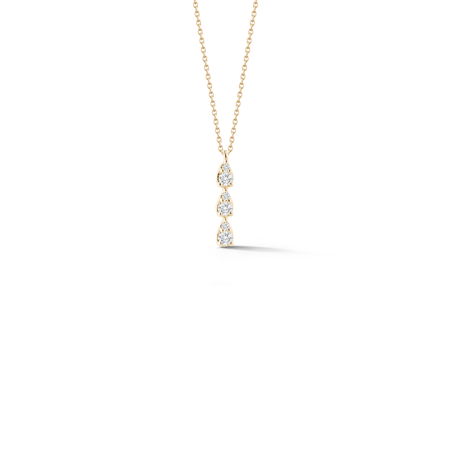Yellow Gold-1^Teardrop Necklaces: Sophia Ryan Triple Teardrop Necklace in Yellow Gold