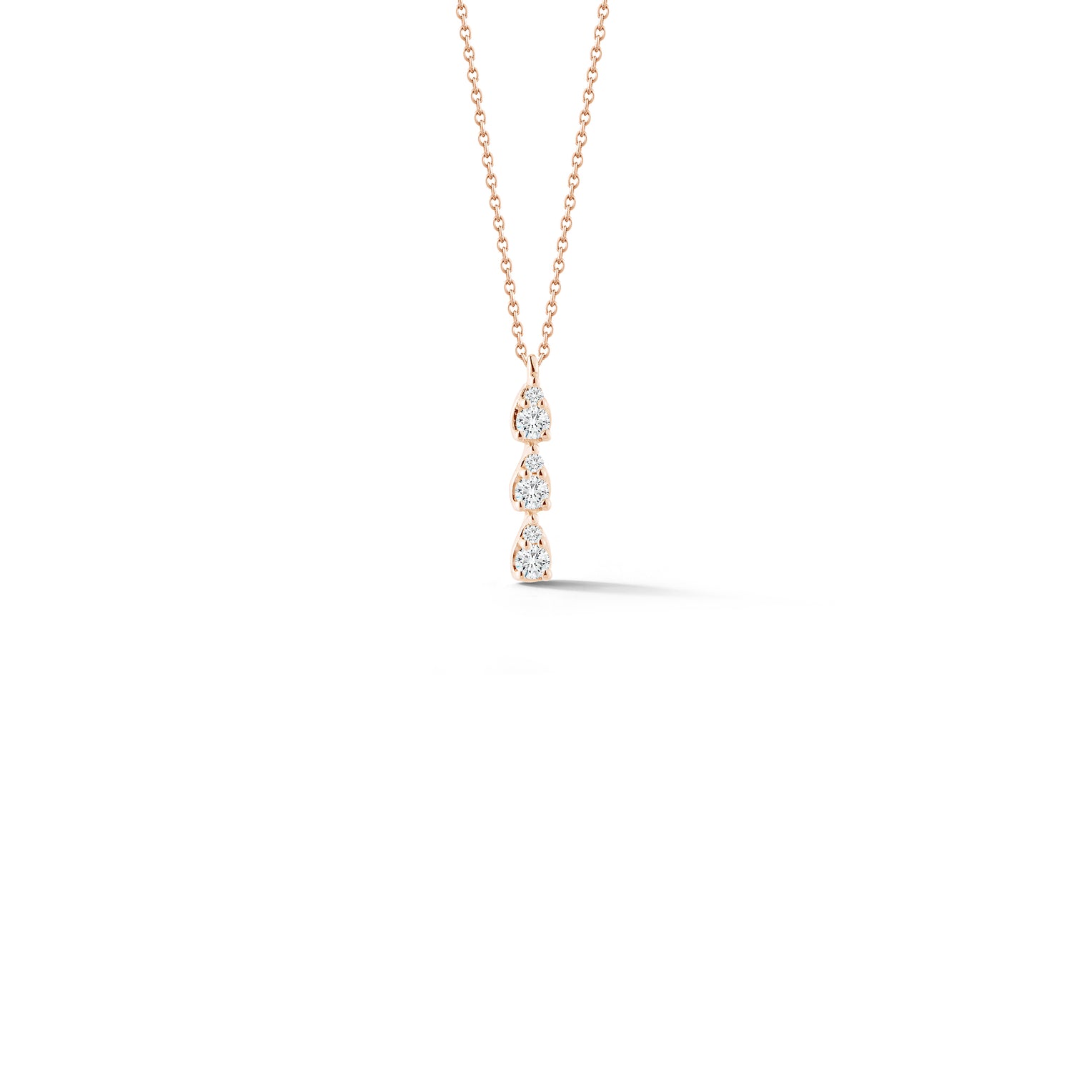 Rose Gold-1^Teardrop Necklaces: Sophia Ryan Triple Teardrop Necklace in Rose Gold