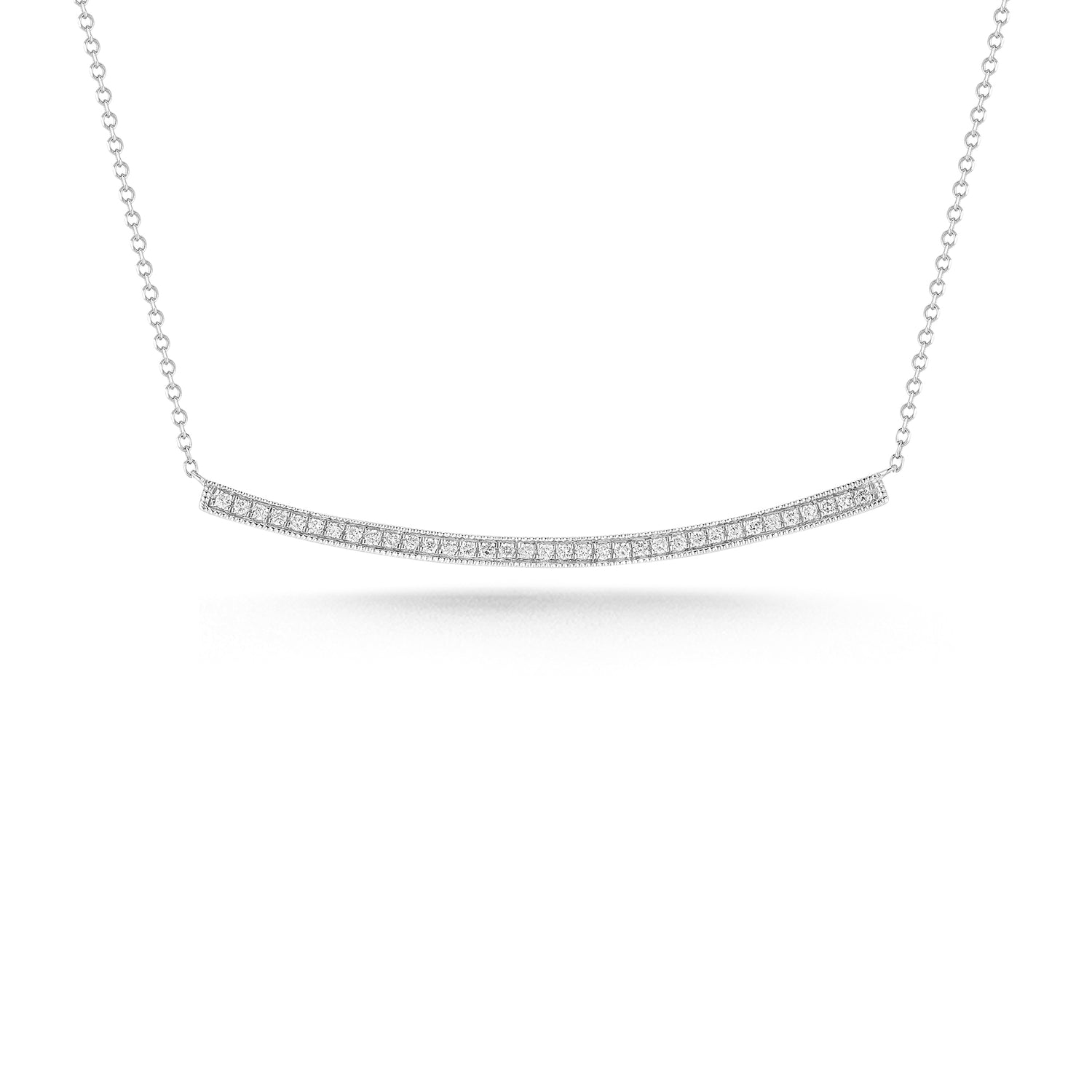 White Gold-1^Diamond Bar Necklaces: Sylvie Rose 14K White Gold & Diamond Long Bar Necklace