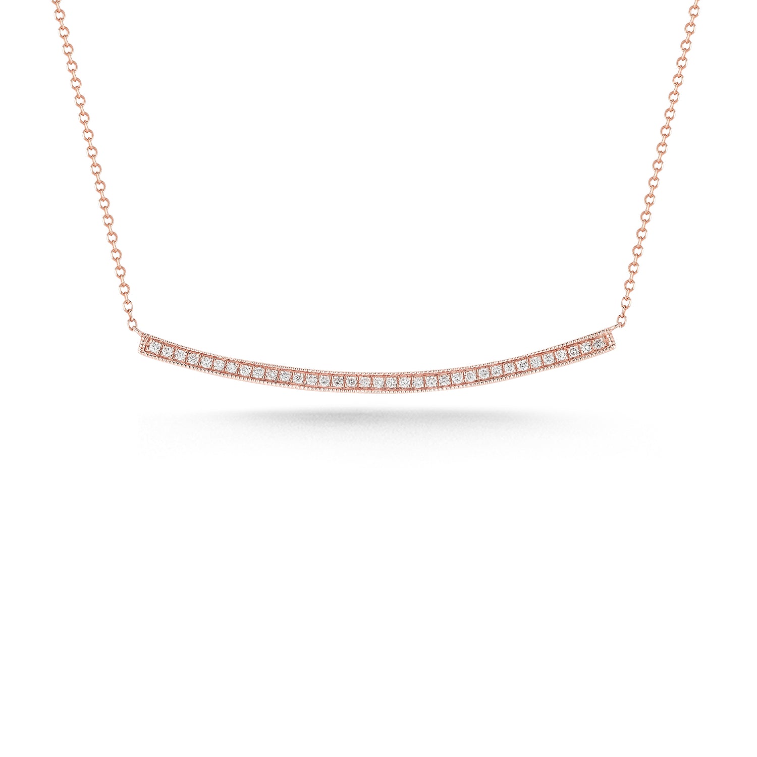 Rose Gold-1^Diamond Bar Necklaces: Sylvie Rose 14K Rose Gold & Diamond Long Bar Necklace