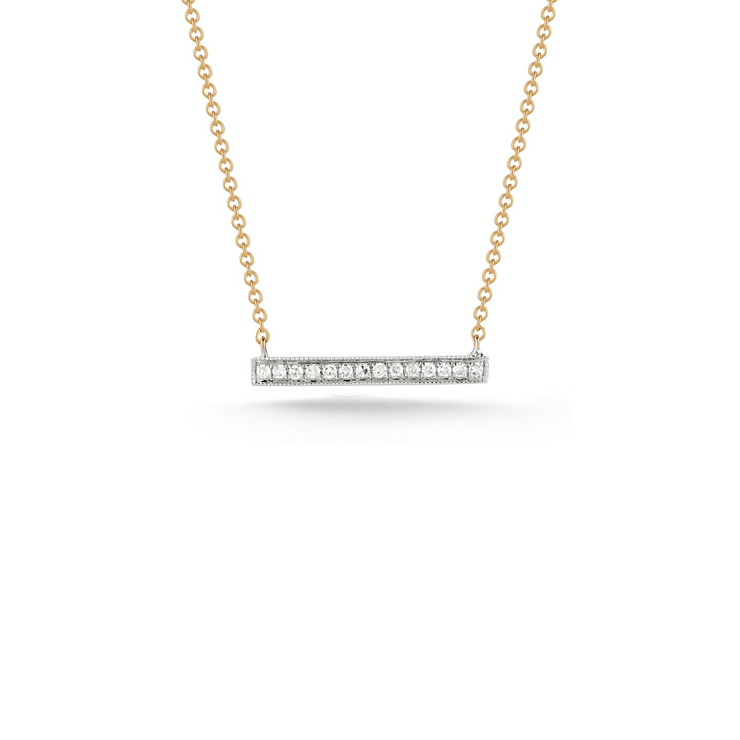 Yellow Gold-1^Diamond Bar Necklaces: Sylvie Rose 14K Yellow Gold Medium Bar Necklace