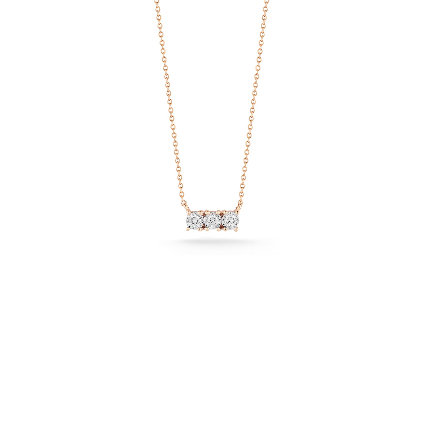 Rose Gold-1^Diamond Bar Necklaces: Ava Bea Bar Necklace in Rose Gold
