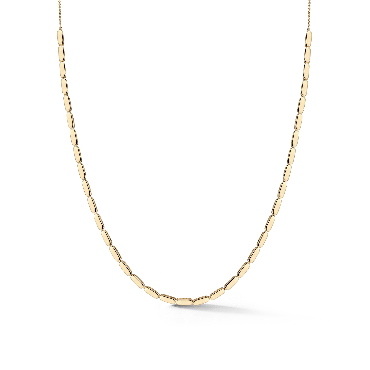 Yellow Gold^1- Gold Station Necklaces: Melody Eden Gold Bar Station Necklace in Yellow Gold