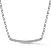 White Gold-1^Designer Diamond Necklaces: Sylvie Rose Cuban Chain Long Bar Necklace in White Gold Thumbnail-only