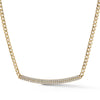 Yellow Gold-1^Designer Diamond Necklaces: Sylvie Rose Cuban Chain Long Bar Necklace in Yellow Gold Thumbnail-only