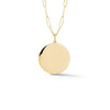 Yellow Gold-1^Designer Gold Necklaces: DRD Paperclip Disc Charm Necklace in Yellow Gold