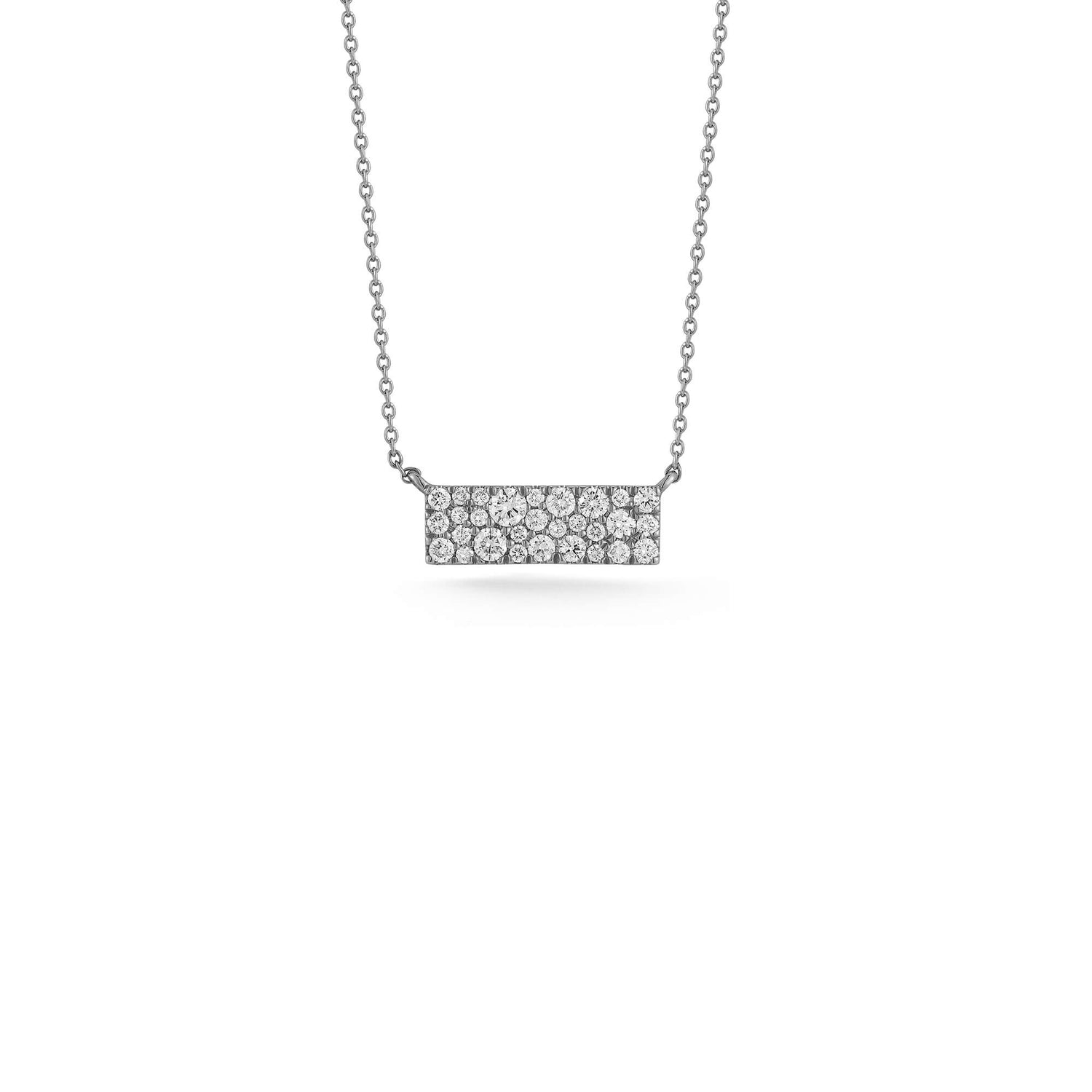 White Gold-1^Diamond Bar Necklaces: Sylvie Rose Large Diamond Bar Necklace in White Gold