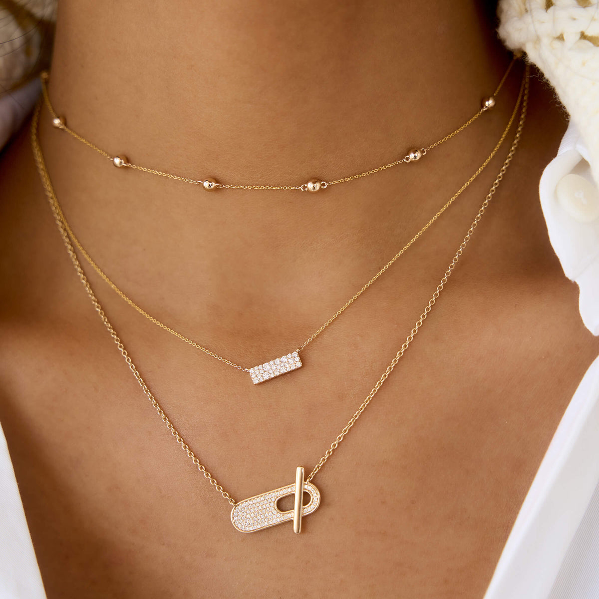 Large Diamond Bar Necklace | Dana Rebecca Designs