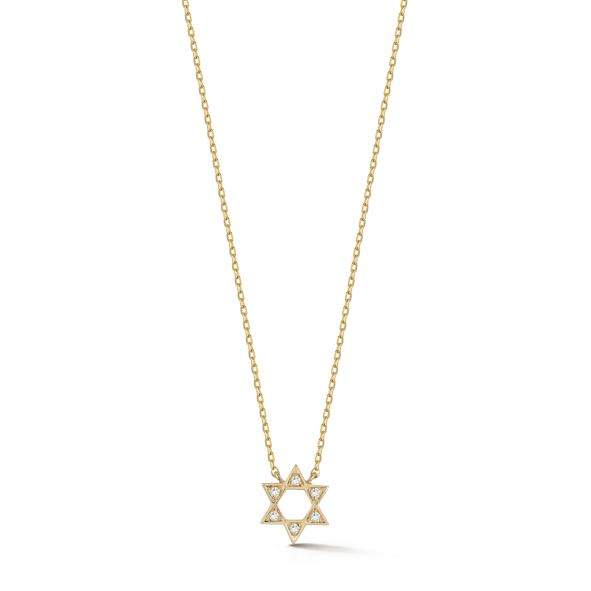 Yellow Gold-1^Designer Diamond Necklaces: DRD Star of David Diamond Necklace in Yellow Gold Thumbnail-only