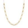 Yellow Gold-1^Diamond Station Necklaces: Poppy Rae Link Station Necklace in Yellow Gold