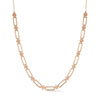 Rose Gold-1^Diamond Station Necklaces: Poppy Rae Link Station Necklace in Rose Gold