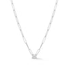 White Gold-1^Diamond Pendant Necklaces: DRD 0.70 ct. Emerald Cut Diamond Solitaire on Paperclip Chain in White Gold Thumbnail-only