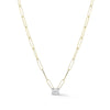 Yellow Gold-1^Diamond Pendant Necklaces: DRD 0.70 ct. Emerald Cut Diamond Solitaire on Paperclip Chain in Yellow Gold Thumbnail-only