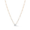 Rose Gold-1^Diamond Pendant Necklaces: DRD 0.70 ct. Emerald Cut Diamond Solitaire on Paperclip Chain in Rose Gold Thumbnail-only