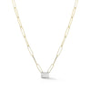 Yellow Gold-1^Diamond Pendant Necklaces: DRD 1.00 ct. Emerald Cut Diamond Solitaire on Paperclip Chain in Yellow Gold Thumbnail-only