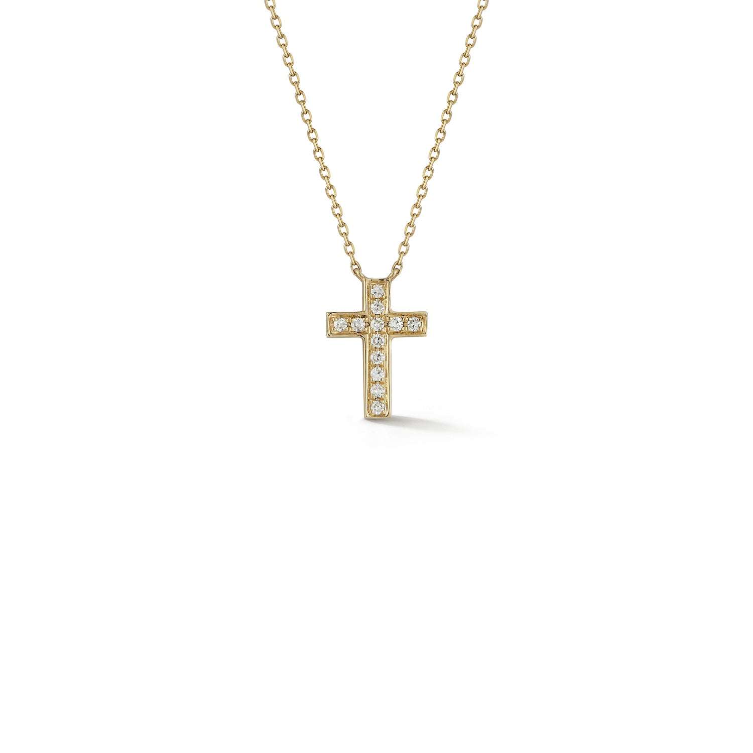 FINEROCK 1/4 Carat Diamond Cross Pendant - 10K White Gold Necklace With 18" Chain, Gift Ready