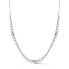 White Gold-1^Designer Diamond Necklaces: Poppy Rae Graduating Pebble Disc Station Necklace in White Gold