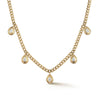 Yellow Gold-1^Diamond Station Necklaces: Nana Bernice Cuban Chain Station Necklace in Yellow Gold