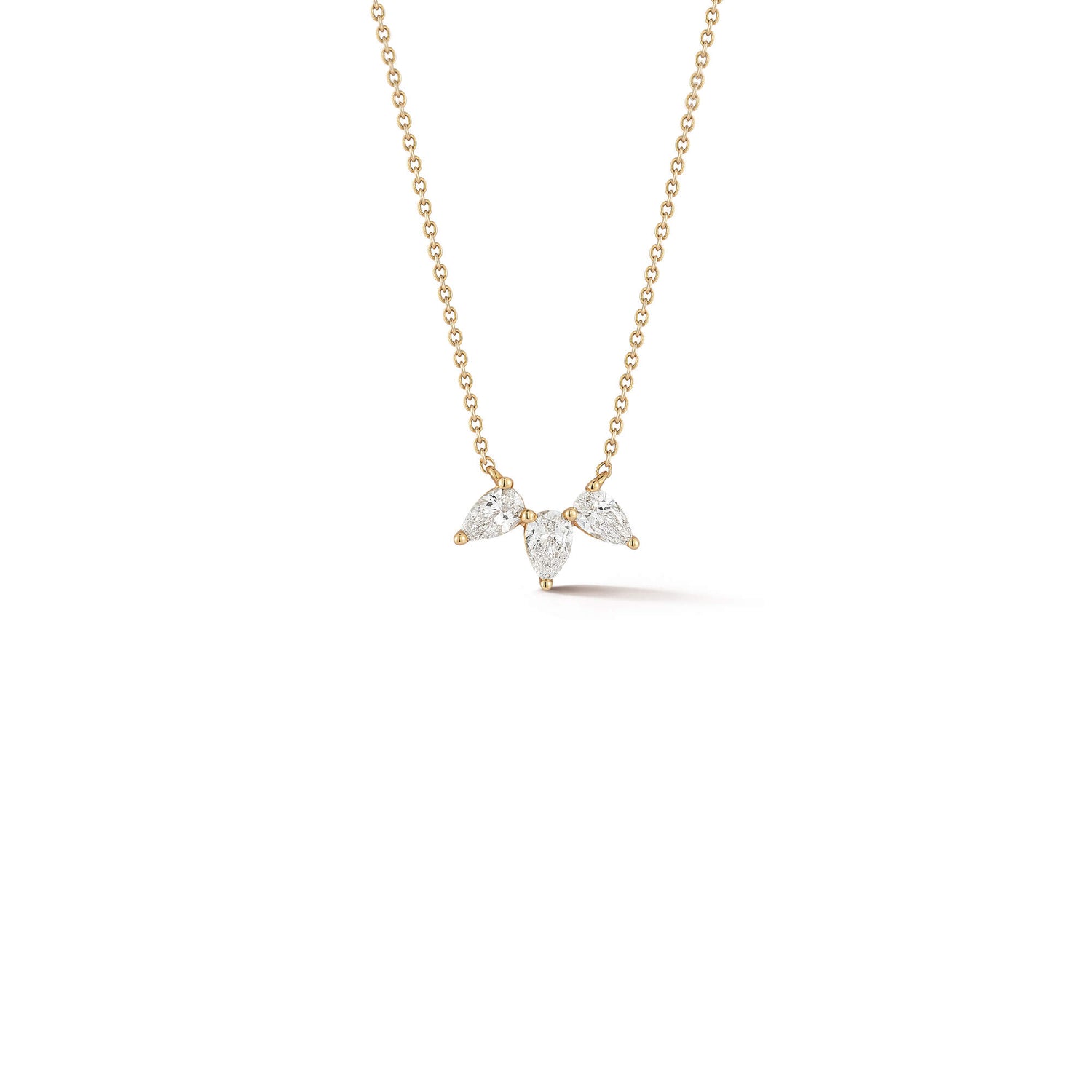 Yellow Gold-1^Diamond Pendant Necklaces: Taylor Elaine Trio Pear Necklace in Yellow Gold