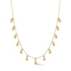 Yellow Gold-1^Diamond Station Necklaces: Poppy Rae Bezel Poppy Station Necklace in Yellow Gold
