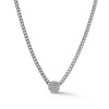 White Gold-1^Diamond Bar Necklaces: Lauren Joy Cuban Chain Necklace in White Gold Thumbnail-only