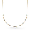 Yellow Gold-1^Diamond Tennis Necklaces: Ava Bea Trio Interval Tennis Necklace in Yellow Gold