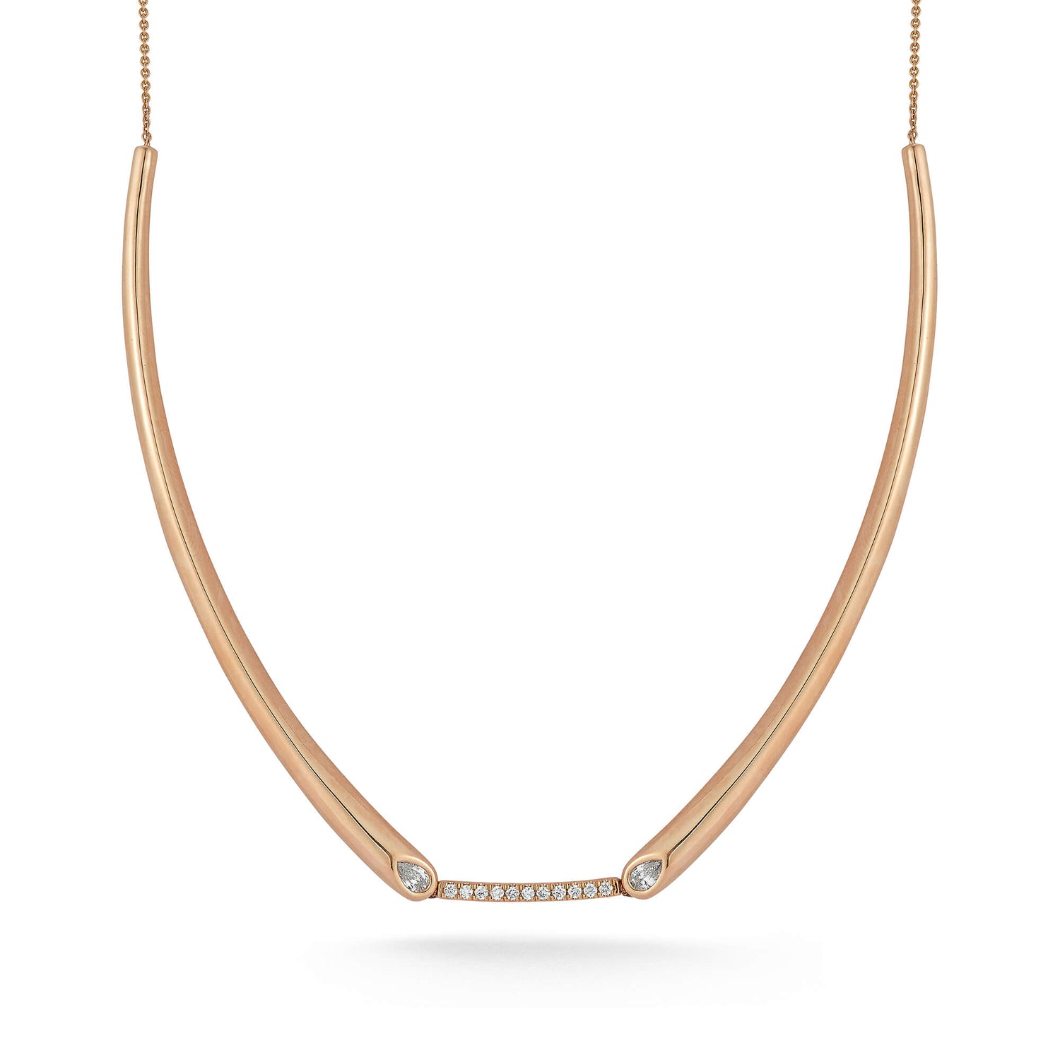Rose Gold-1^Diamond Designer Necklaces: Taylor Elaine Collar Necklace in Rose Gold