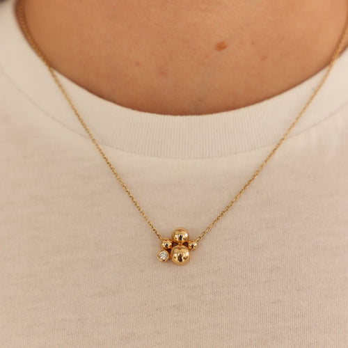 Yellow Gold-2^Diamond Pendant Necklaces: Poppy Rae Pebble Cluster Necklace in Yellow Gold 