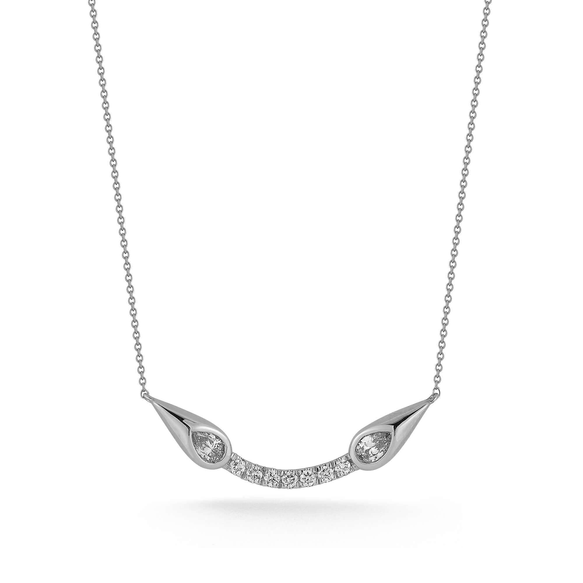 Gold & Diamond Curved Bar Necklace | Dana Rebecca Designs