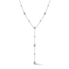 White Gold-1^Designer Diamond Necklaces: Poppy Rae Pebble Lariat Necklace in White Gold