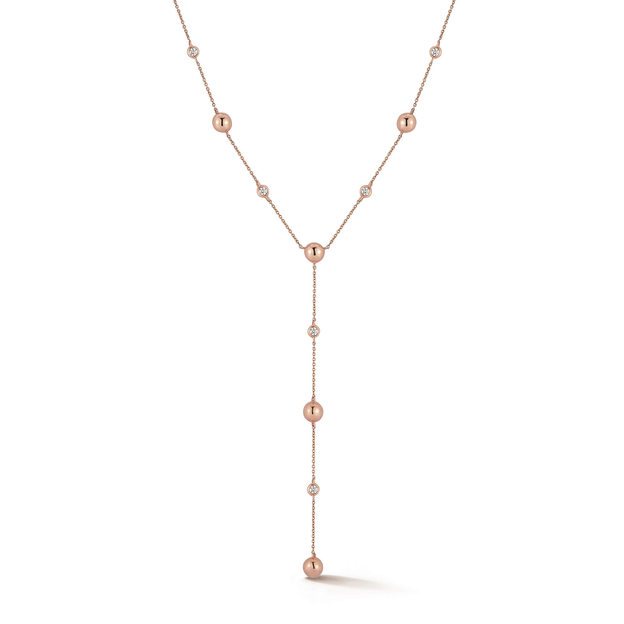 14K Gold Diamond Lariat Necklace | Dana Rebecca Designs