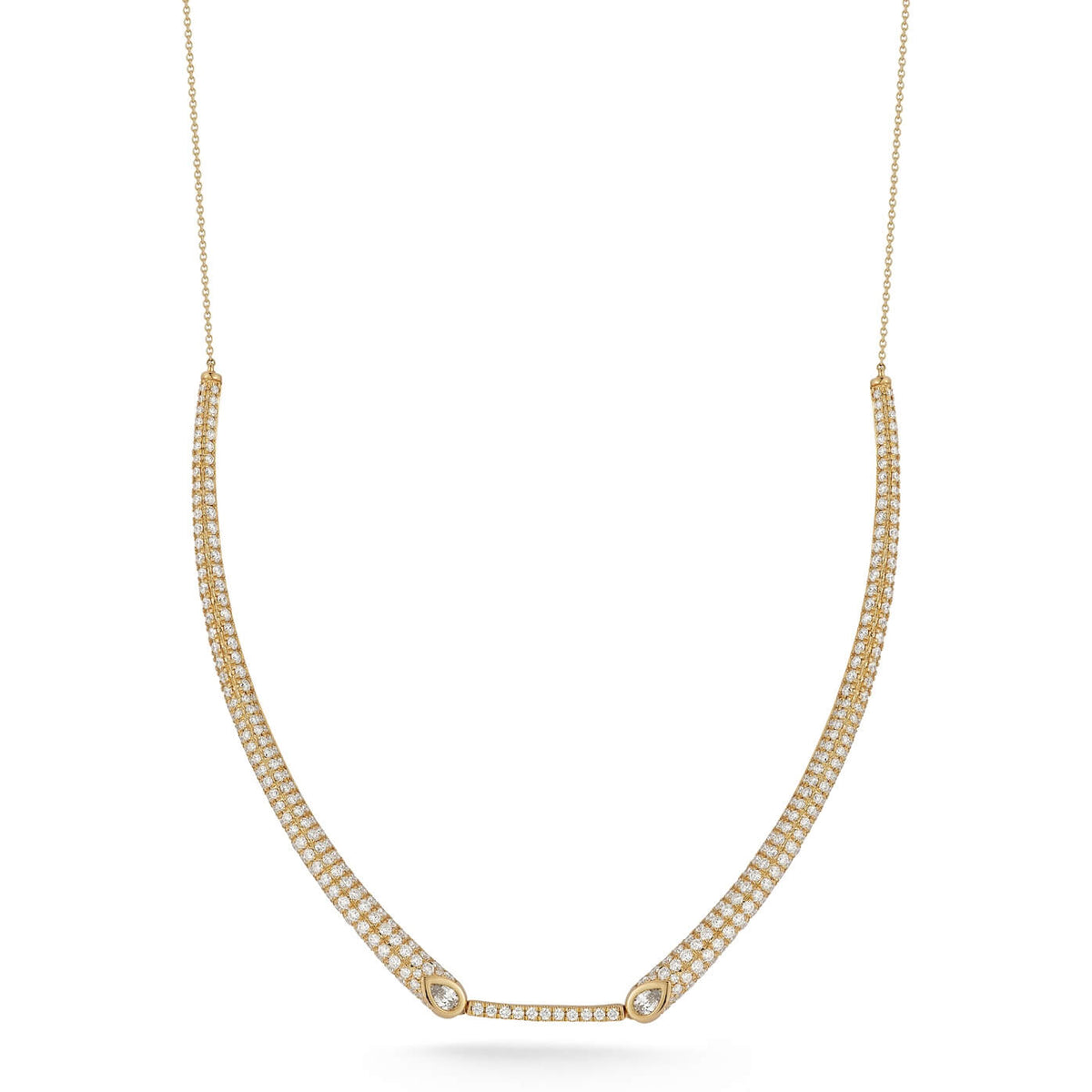 Yellow Gold-1^Diamond Designer Necklaces: Taylor Elaine Diamond Collar Necklace in Yellow Gold