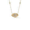 Yellow Gold-1^Diamond Pendant Necklaces: Teddi Paige Bezel Evil Eye Necklace in Yellow Gold
