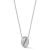 White Gold-1^Diamond Pendant Necklaces: Taylor Elaine Pavé Oval Necklace in White Gold 