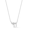 White Gold-1^Diamond Pendant Necklaces: DRD Mini Chai Necklace in White Gold Thumbnail-only