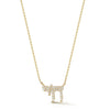 Yellow Gold-1^Diamond Pendant Necklaces: DRD Mini Chai Necklace in Yellow Gold Thumbnail-only