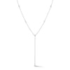 White Gold-1^Designer Diamond Necklaces: Taylor Elaine Bezel and Pear Diamond Lariat Necklace in White Gold