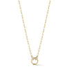 Yellow Gold-1^Diamond Pendant Necklaces: Sadie Pearl Baguette Paperclip Carabiner Necklace in Yellow Gold