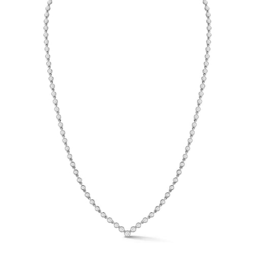 White Gold-1^Diamond Designer Necklaces: Lulu Jack V Tennis Necklace in White Gold
