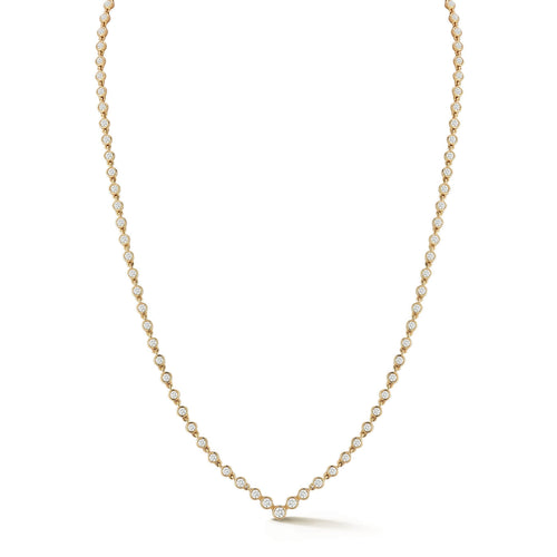 Yellow Gold-1^Diamond Designer Necklaces: Lulu Jack V Tennis Necklace in Yellow Gold