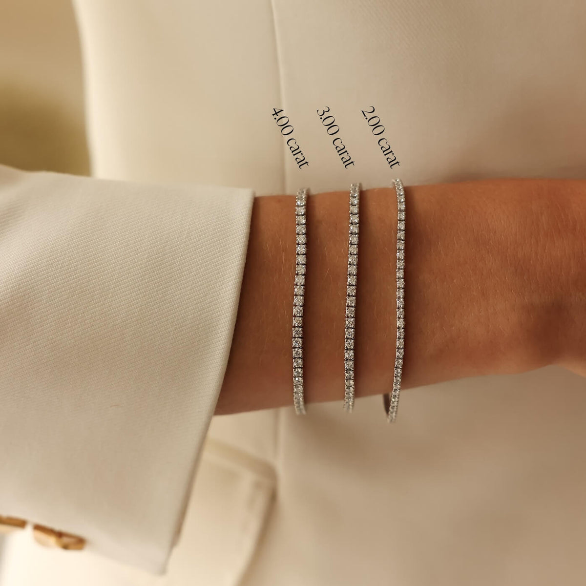 White Gold-6^Diamond Tennis Bracelet: DRD 3.00 Ct. Total Weight Tennis Bracelet in White Gold