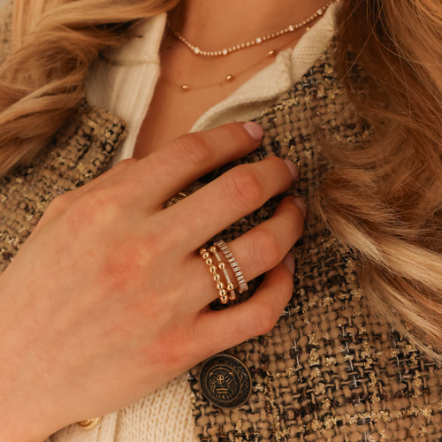 Rose Gold-1^Designer Diamond Ring: Poppy Rae Large Diamond Pebble Ring in Rose Gold