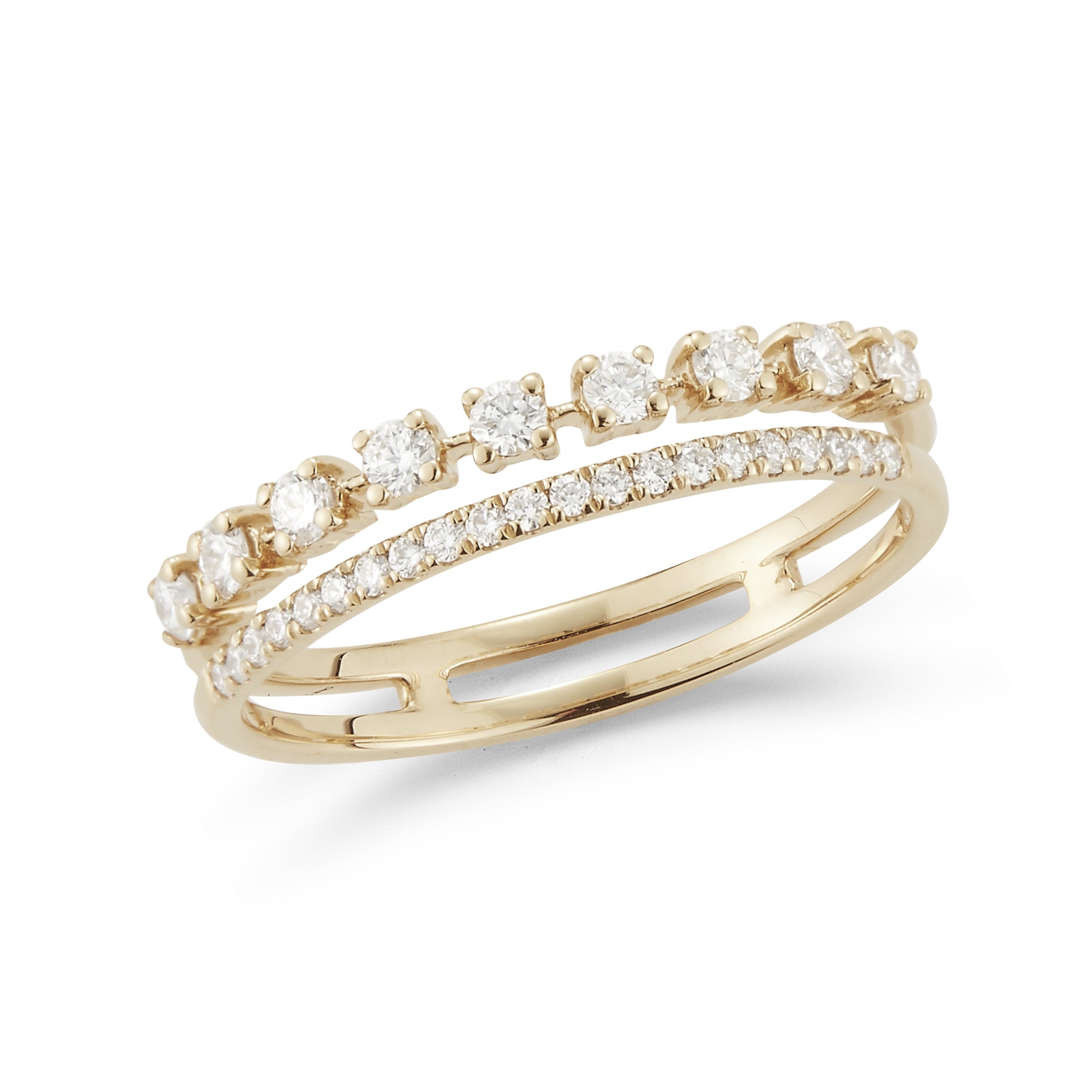 14K Gold Diamond Stacking Rings | Dana Rebecca Designs