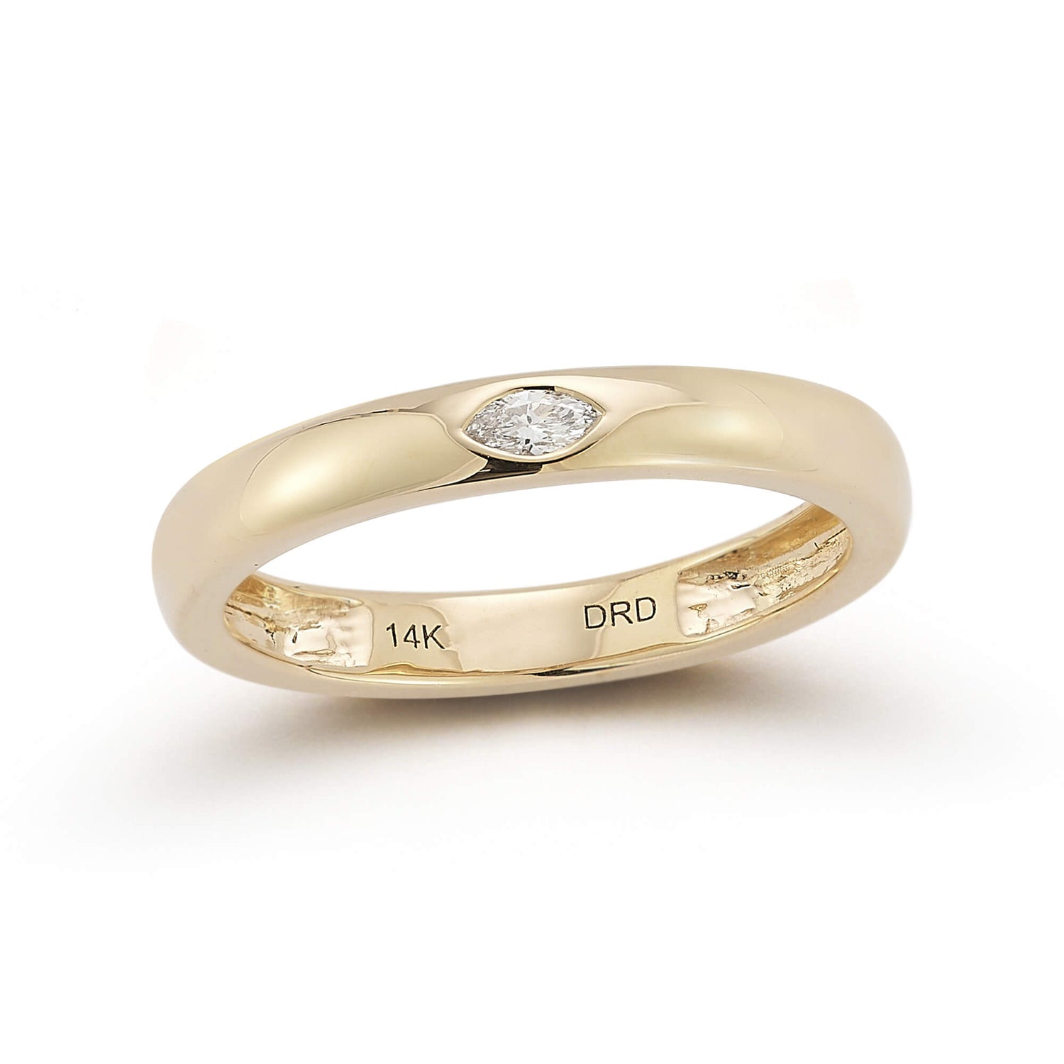 Yellow Gold-1^Diamond Stacking Rings: DRD x Julia McGuire Marquise Stacking Ring in Yellow Gold