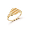 Yellow Gold-1^Diamond Signet Rings: Nana Bernice Round Signet Ring in Yellow Gold